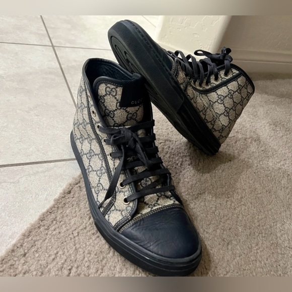 Gucci GG Brooklyn California High Top leather Logo monogram canvas sneakers shoe - Picture 12 of 13